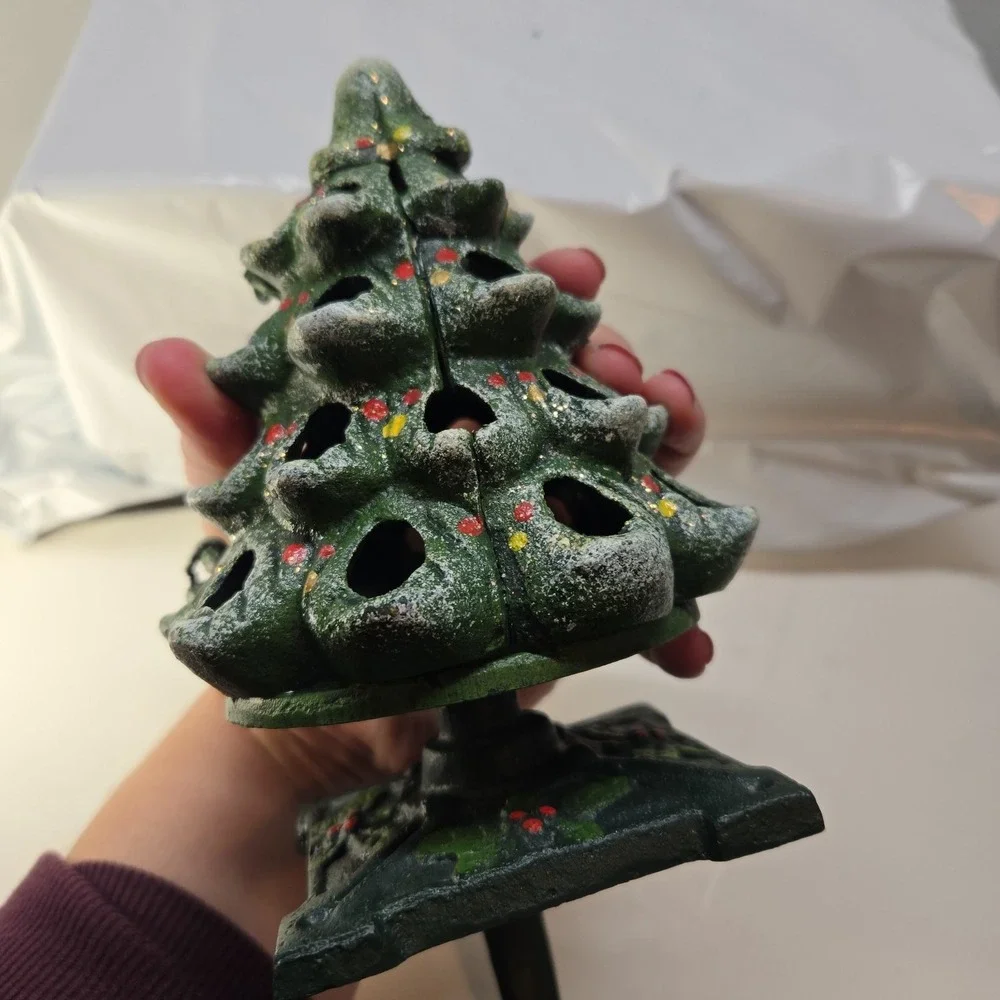 Vintage‎ cast iron indoor outdoor christmas tree candle holder 10